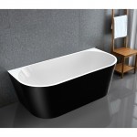 Free Standing Acrylic Bath BTW 6835 Black 1700mm